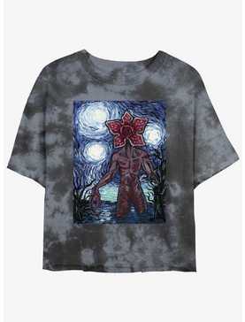 Stranger Things Starry Demogorgon Tie-Dye Womens Crop T-Shirt, , hi-res