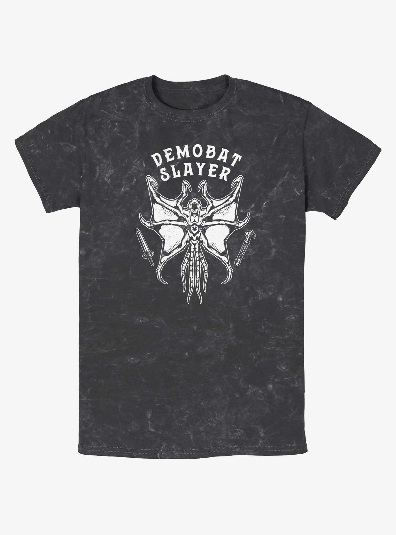 Stranger Things Demobat Slayer Mineral Wash T-Shirt, BLACK, hi-res