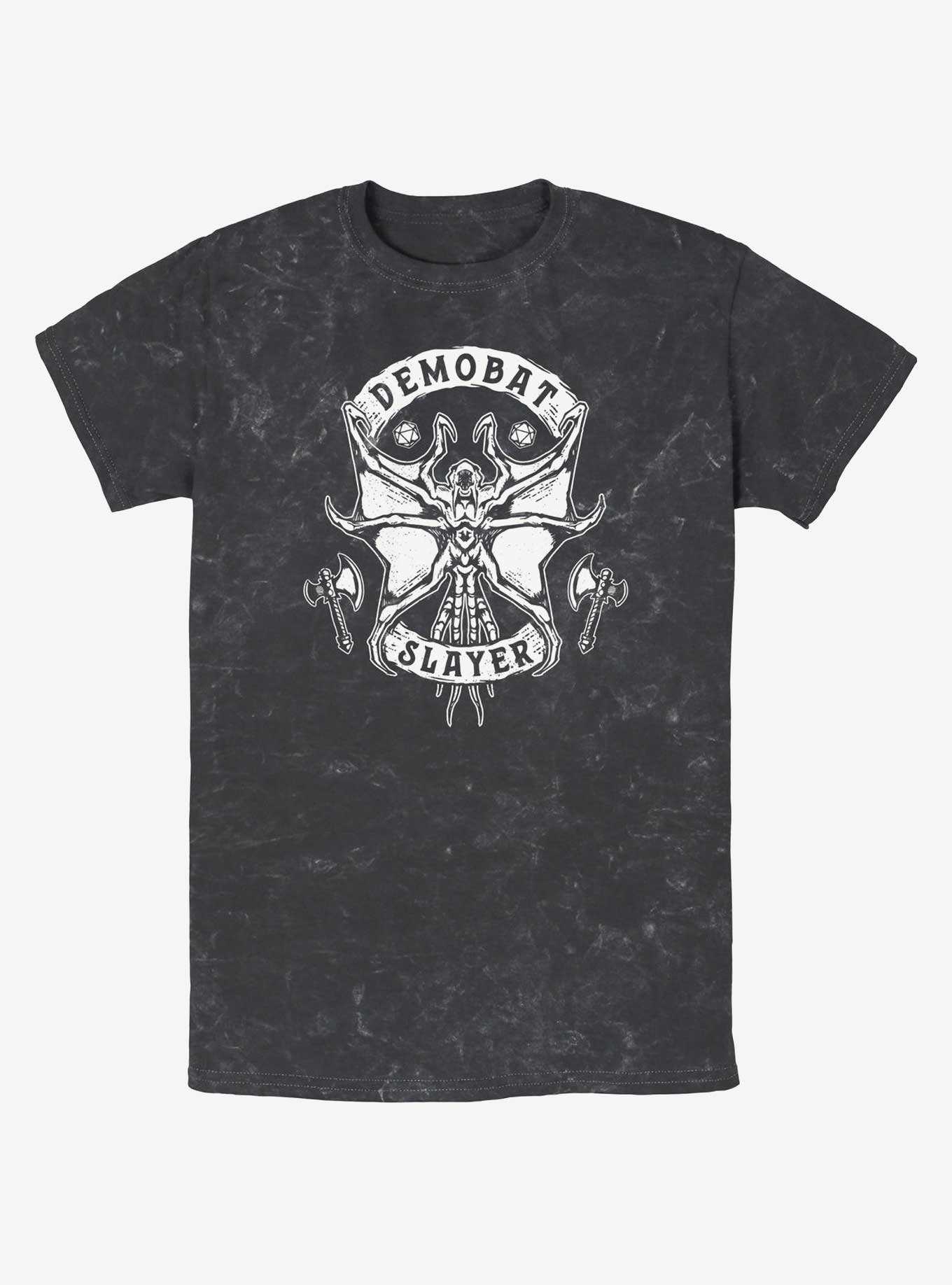 Stranger Things Demobat Slayer Emblem Mineral Wash T-Shirt, , hi-res