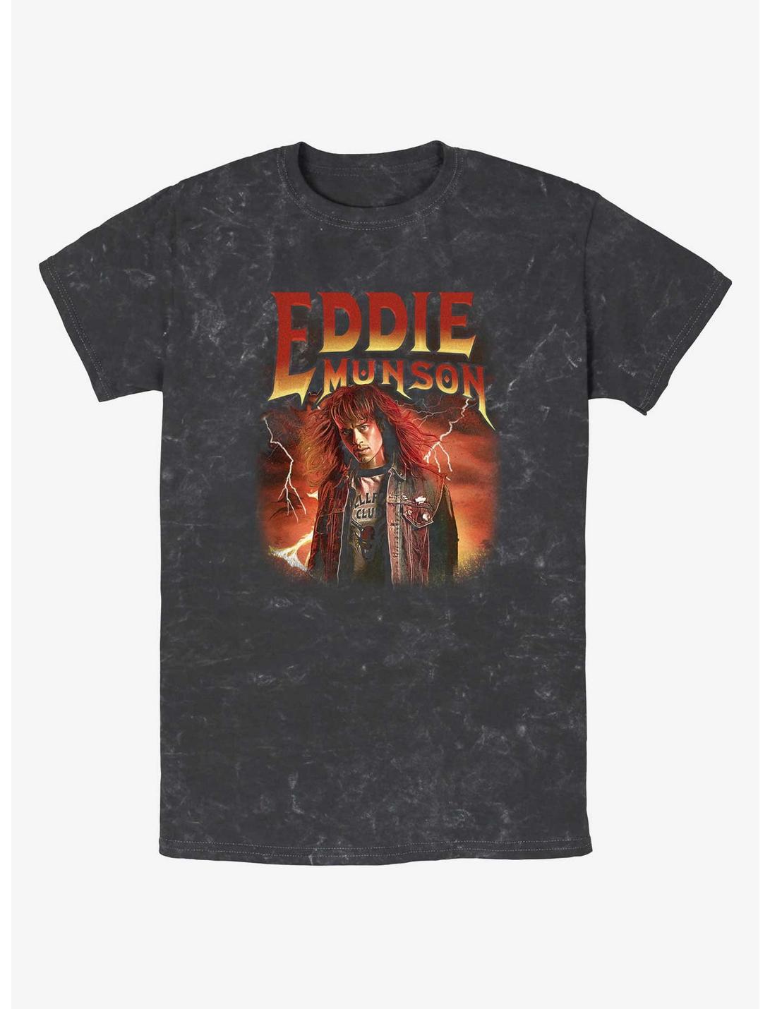 Stranger Things Metal Eddie Munson Mineral Wash T-Shirt, BLACK, hi-res