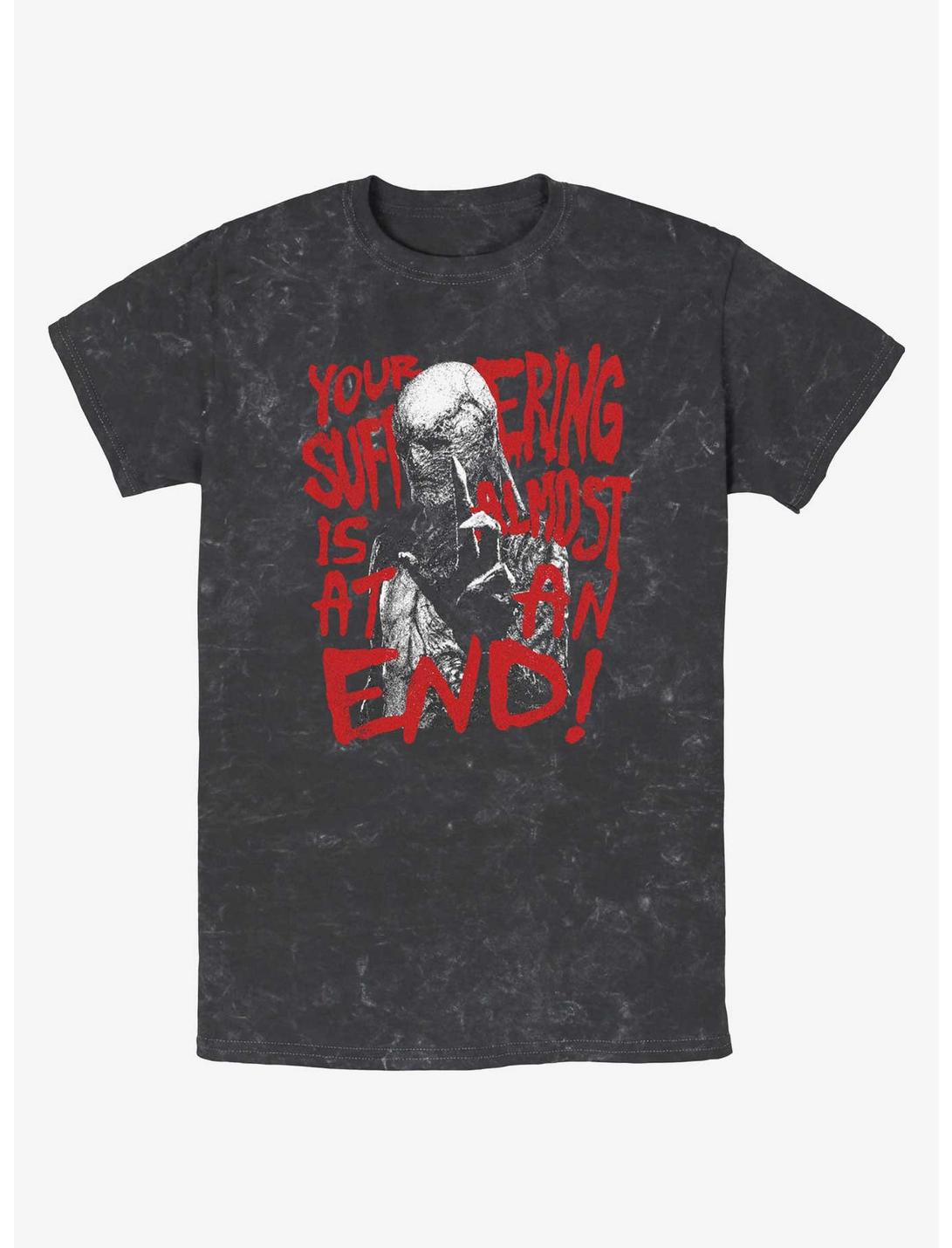 Stranger Things Vecna Suffering At An End Mineral Wash T-Shirt, BLACK, hi-res