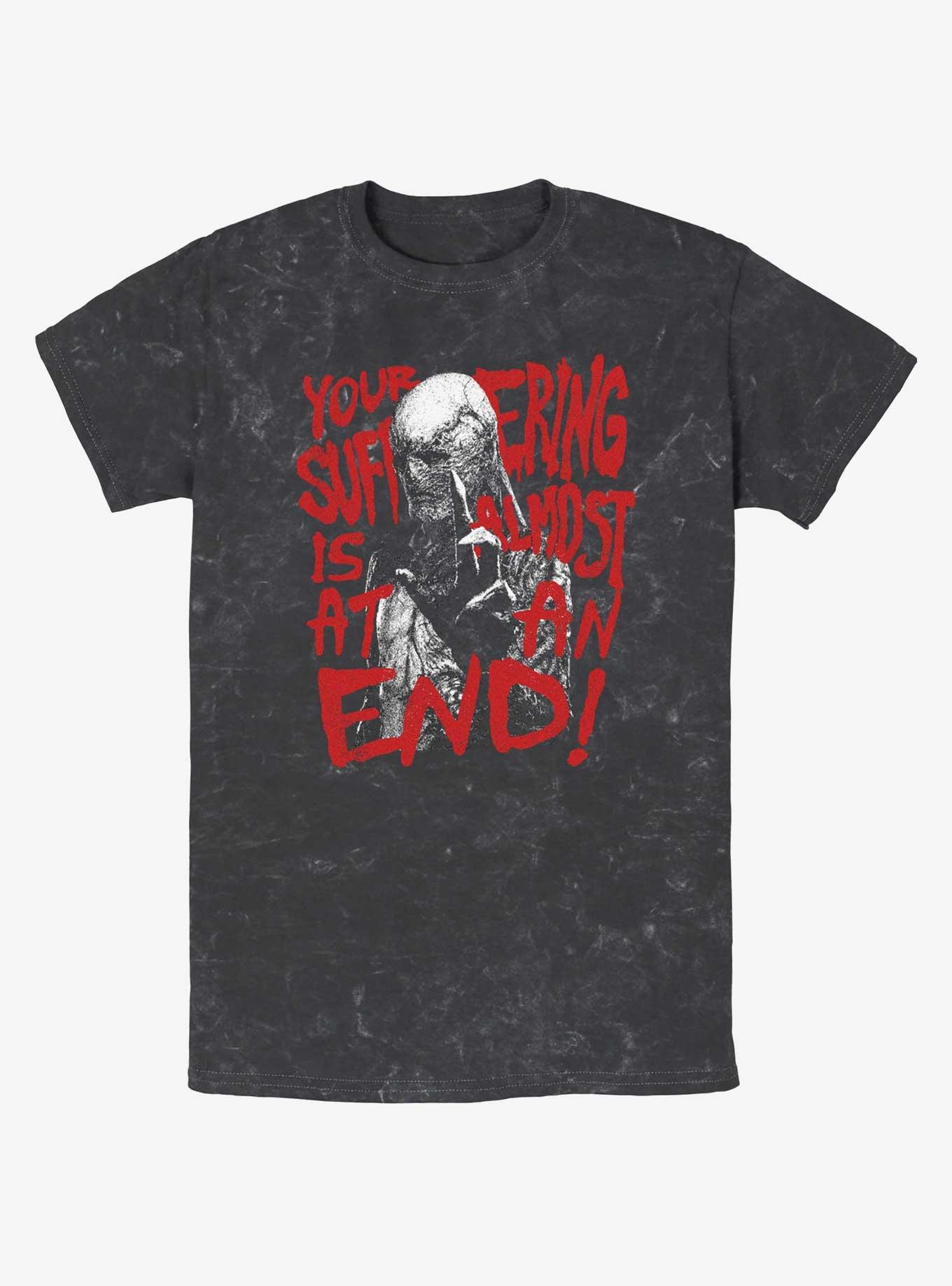 Stranger Things Vecna Suffering At An End Mineral Wash T-Shirt, BLACK, hi-res
