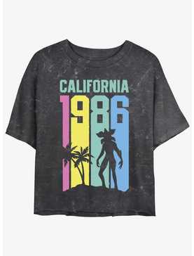 Stranger Things California Demogorgon Mineral Wash Womens Crop T-Shirt, , hi-res