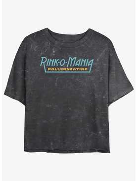 Stranger Things Rink-O-Mania Logo Mineral Wash Womens Crop T-Shirt, , hi-res