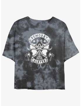 Stranger Things Demobat Slayer Emblem Tie-Dye Womens Crop T-Shirt, , hi-res