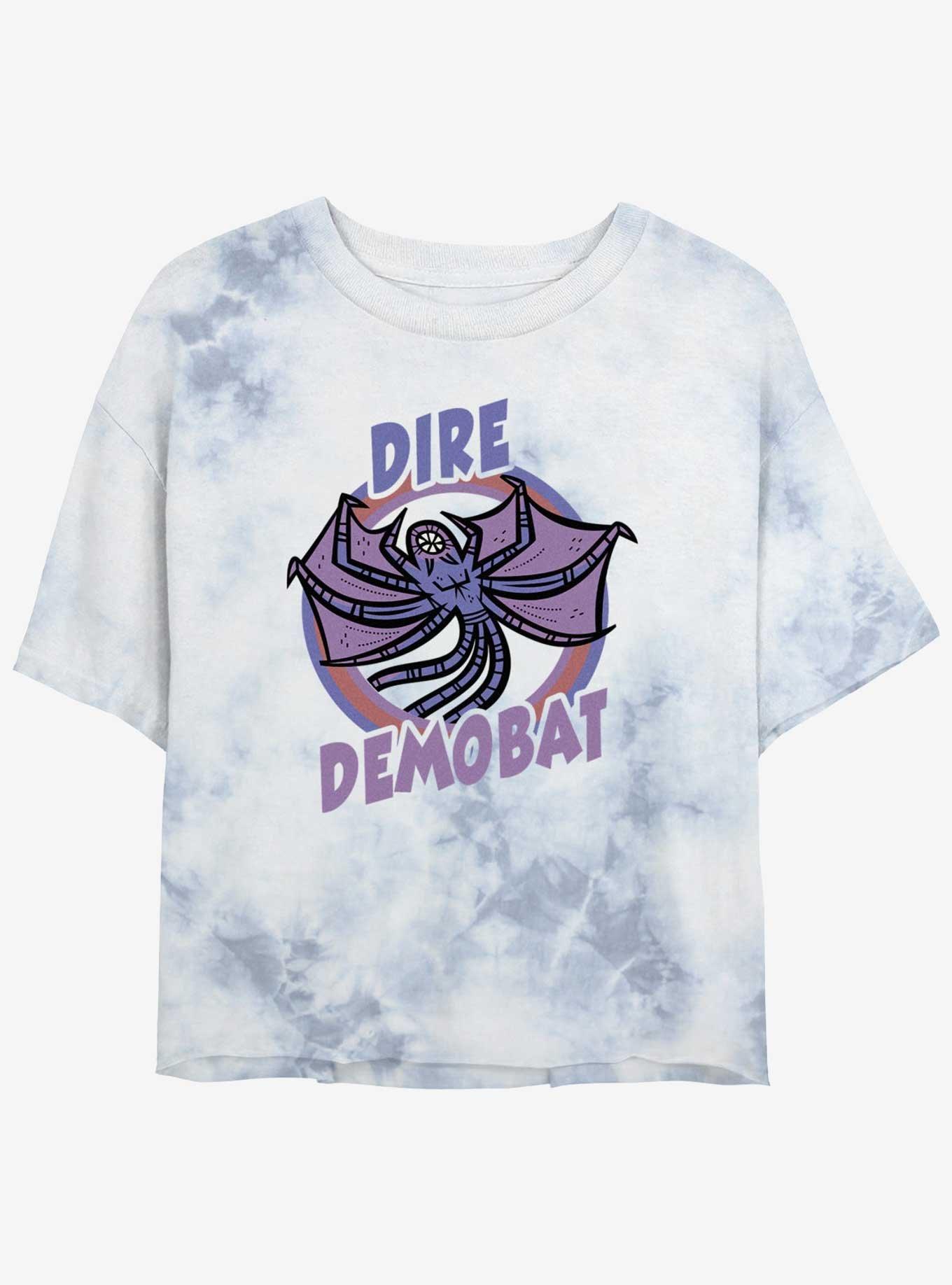 Stranger Things Dire Demobat Tie-Dye Womens Crop T-Shirt, WHITEBLUE, hi-res