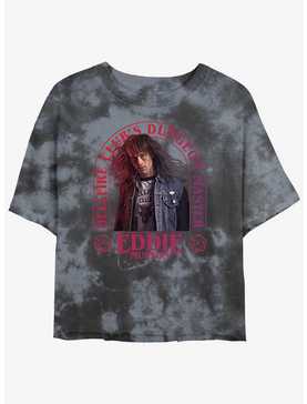 Stranger Things Dungeon Master Eddie Munson Tie-Dye Womens Crop T-Shirt, , hi-res