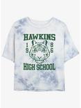 Stranger Things Hawkins High School 1986 Tie-Dye Womens Crop T-Shirt, WHITEBLUE, hi-res