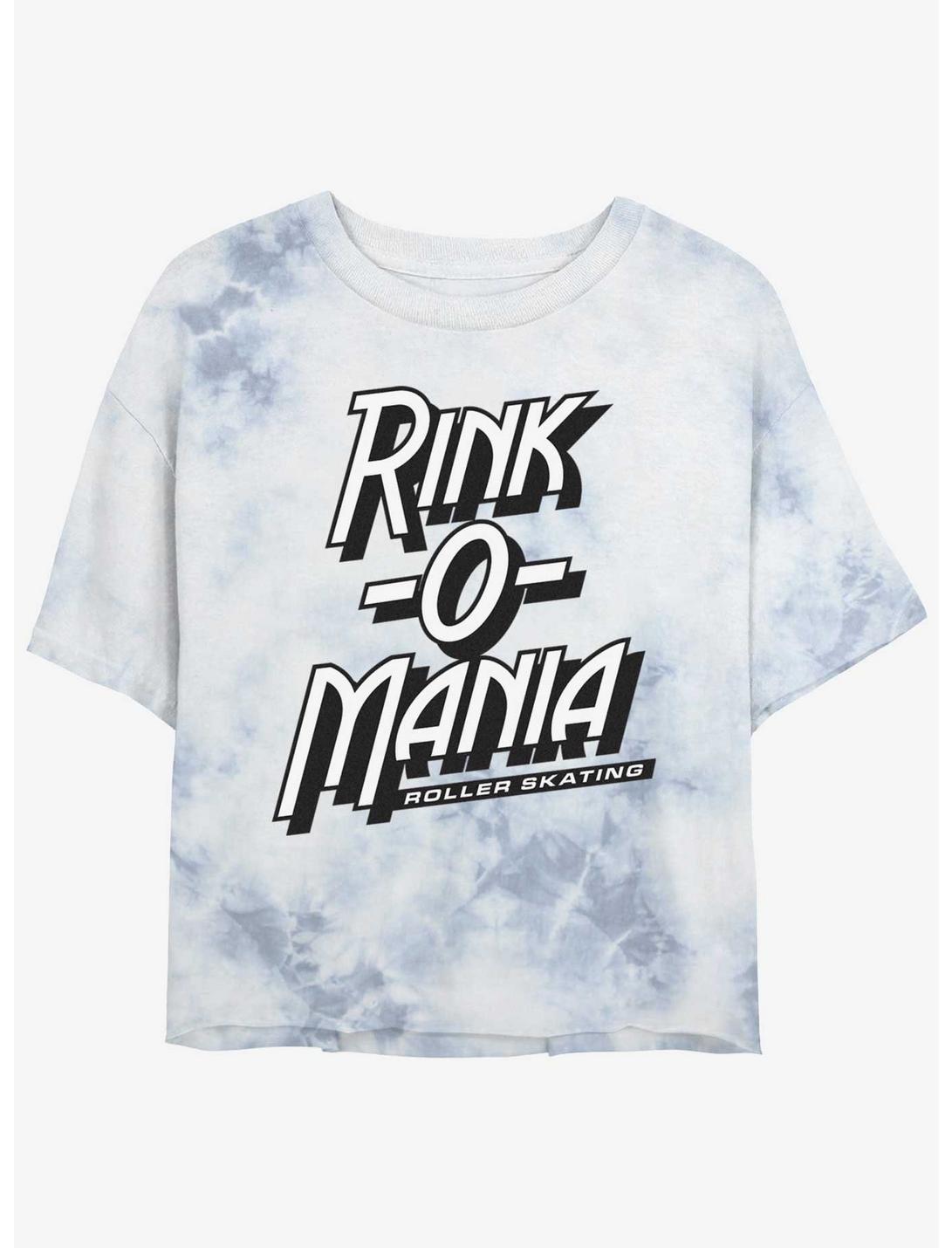 Stranger Things Rink Logo Tie-Dye Womens Crop T-Shirt, WHITEBLUE, hi-res