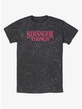Stranger Things Spooky Logo Mineral Wash T-Shirt, BLACK, hi-res