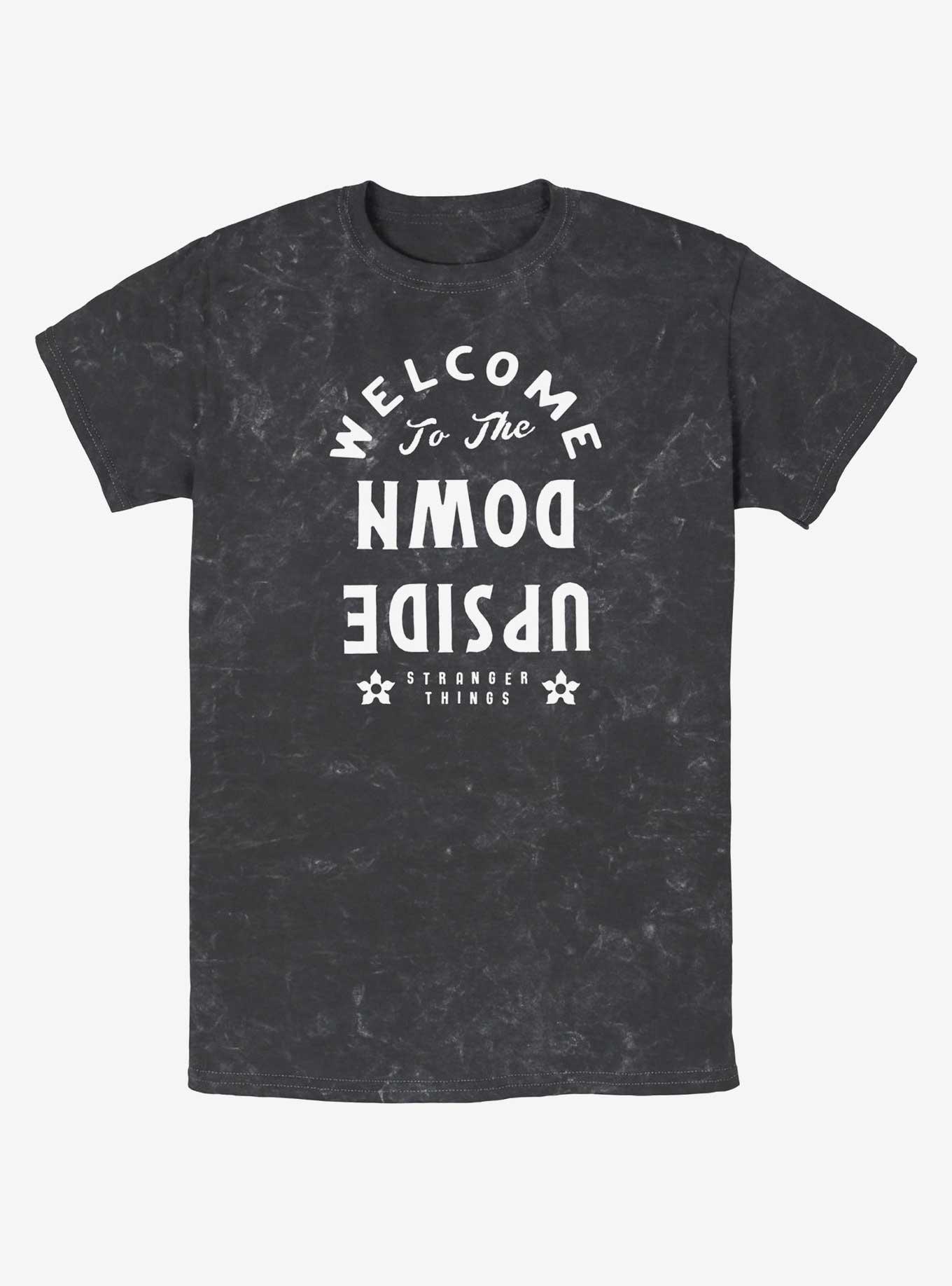 Stranger Things Welcome to the Upside Down Mineral Wash T-Shirt, BLACK, hi-res