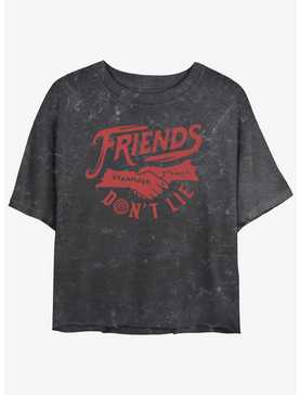 Stranger Things Friends Don't Lie Mineral Wash Womens Crop T-Shirt, , hi-res