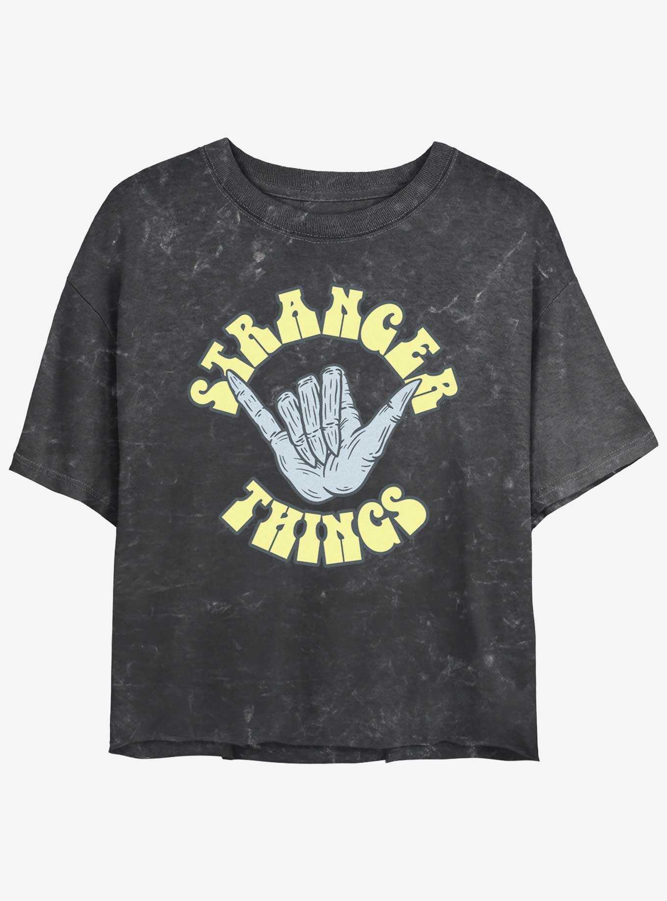 Stranger Things Rad Things Mineral Wash Womens Crop T-Shirt, , hi-res