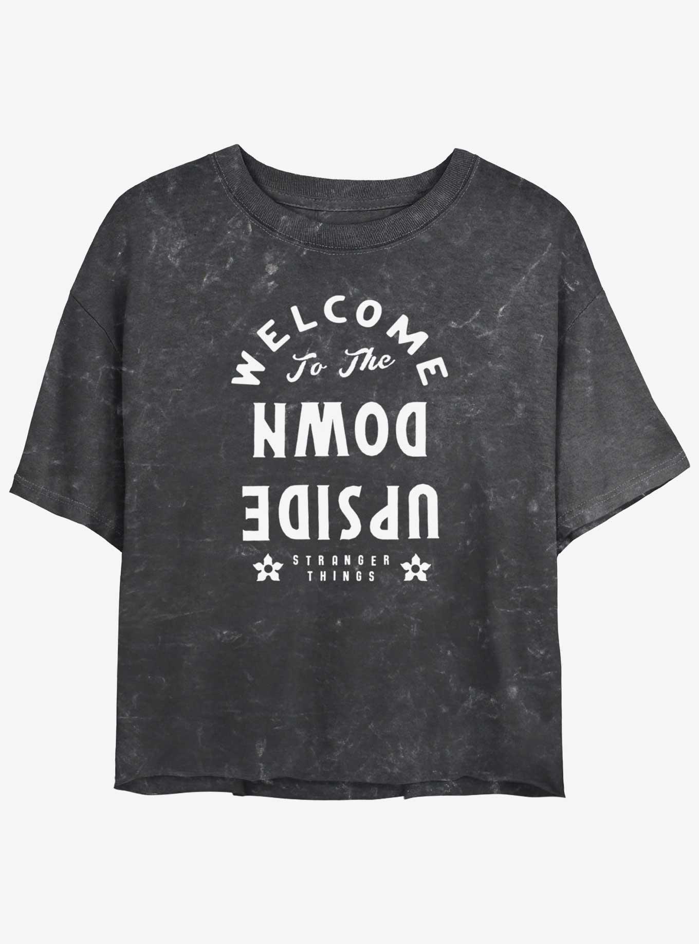 Stranger Things Welcome to the Upside Down Mineral Wash Womens Crop T-Shirt, , hi-res