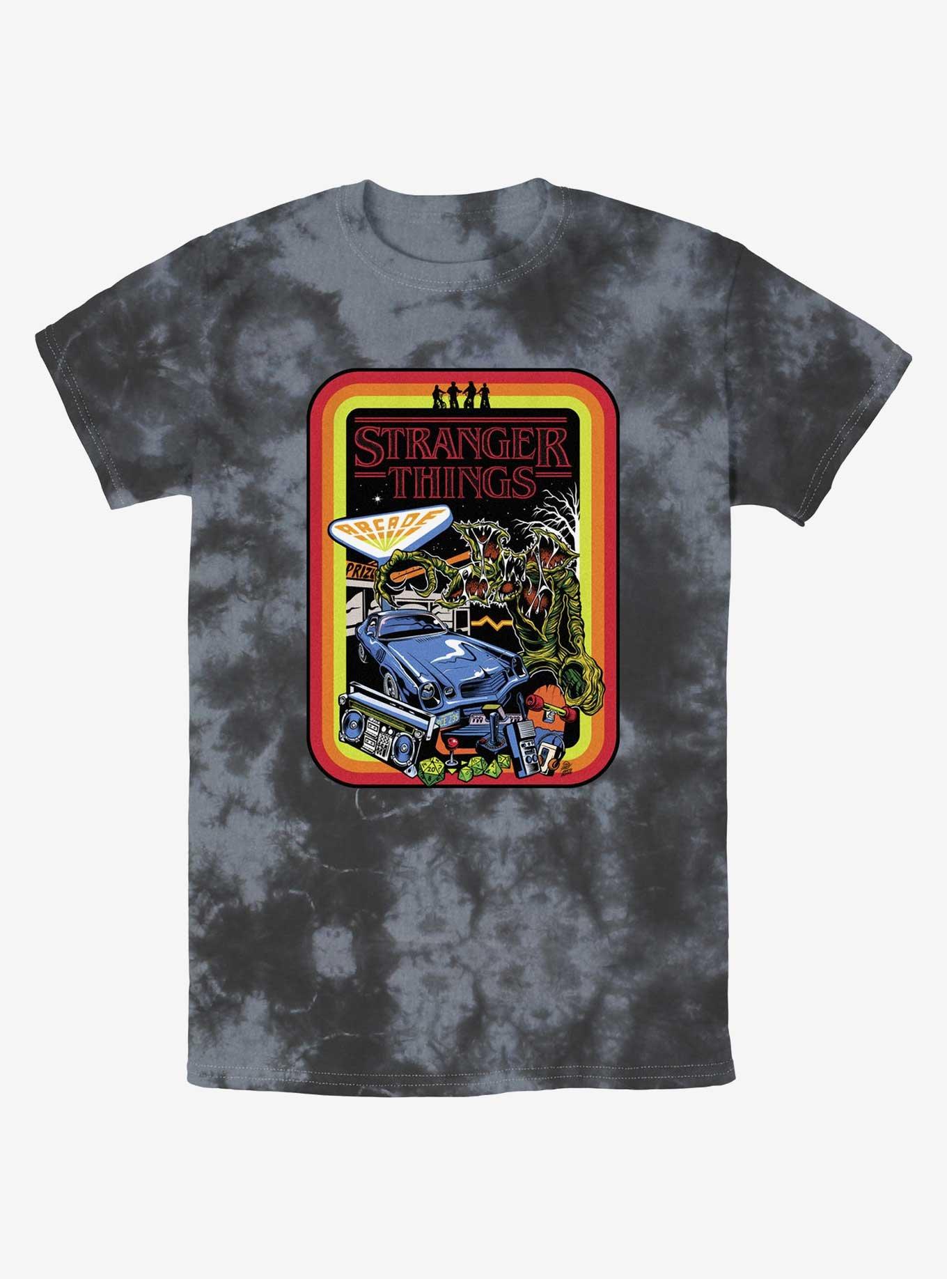 Stranger Things Retro Poster Tie-Dye T-Shirt, BLKCHAR, hi-res view 1