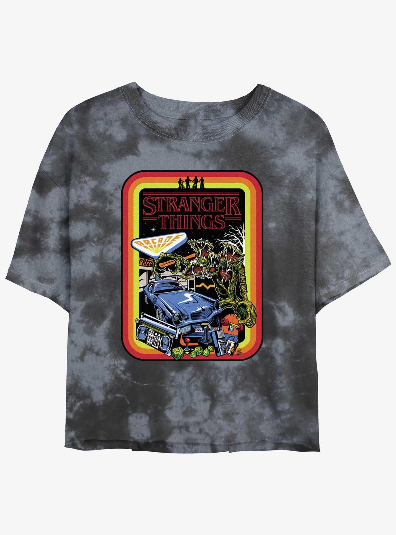 Stranger Things Retro Poster Tie-Dye Womens Crop T-Shirt, , hi-res