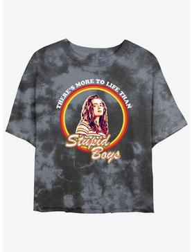 Stranger Things Stupid Boys Tie-Dye Womens Crop T-Shirt, , hi-res