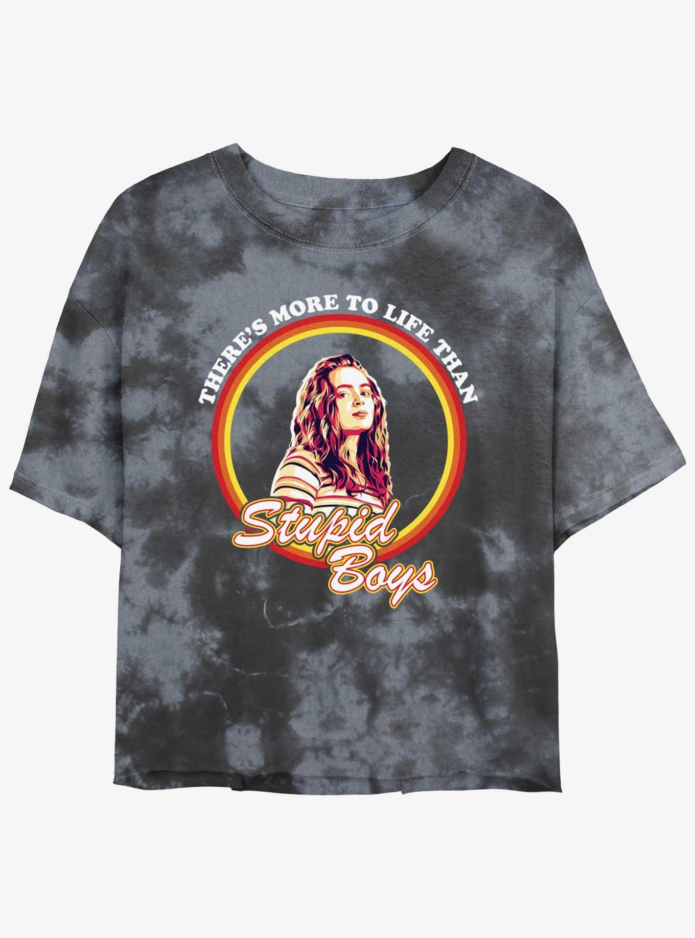 Stranger Things Stupid Boys Tie-Dye Womens Crop T-Shirt, , hi-res