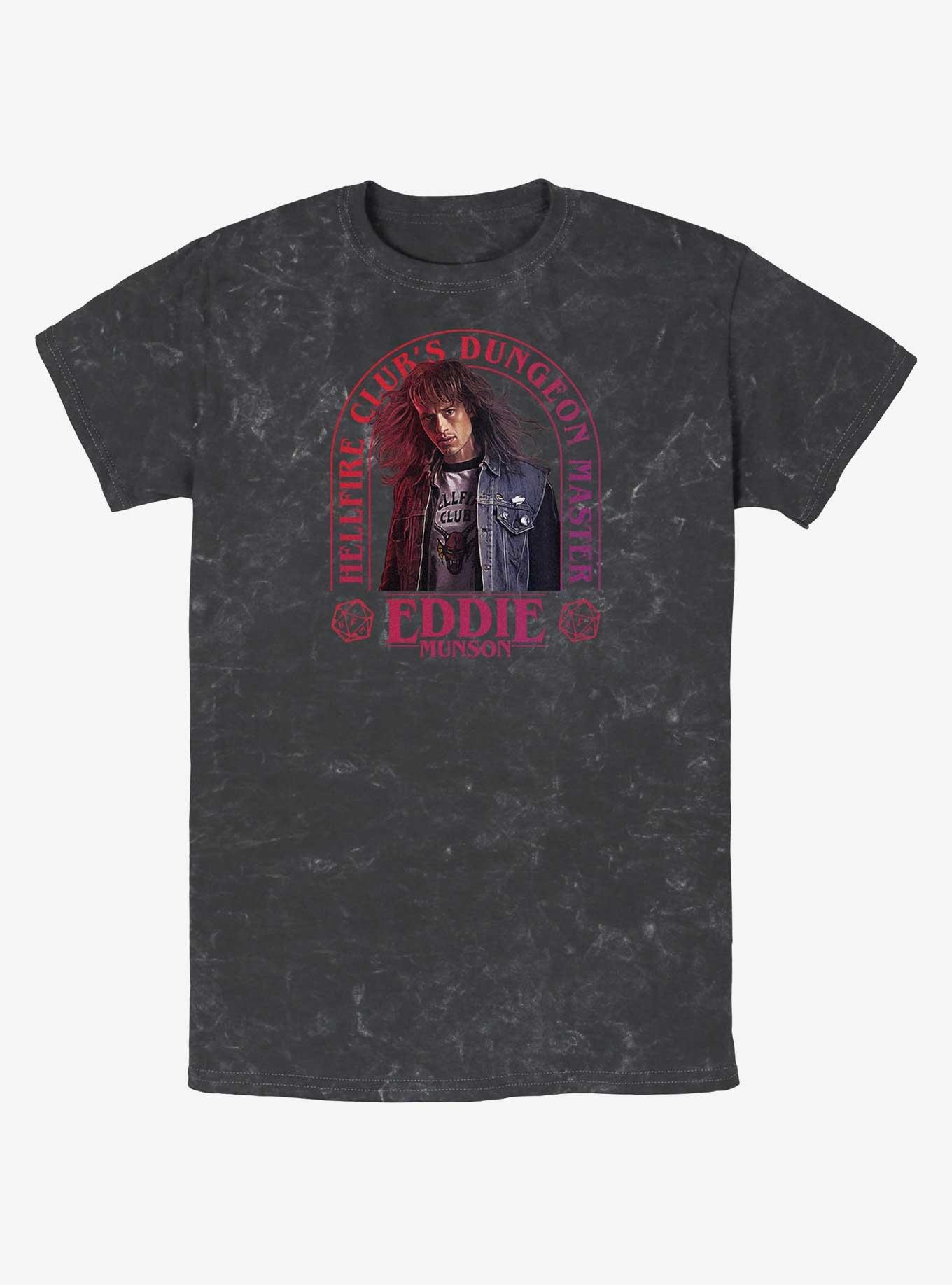 Stranger Things Dungeon Master Eddie Munson Mineral Wash T-Shirt, BLACK, hi-res