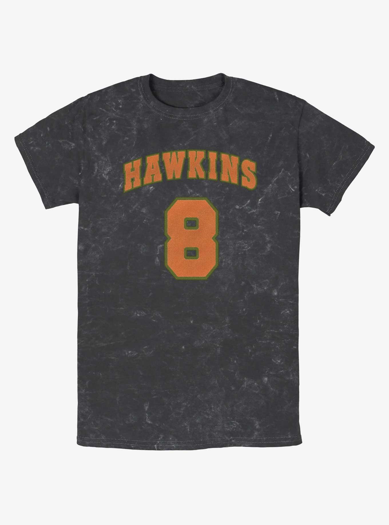 Stranger Things Hawkins Eight Mineral Wash T-Shirt, BLACK, hi-res
