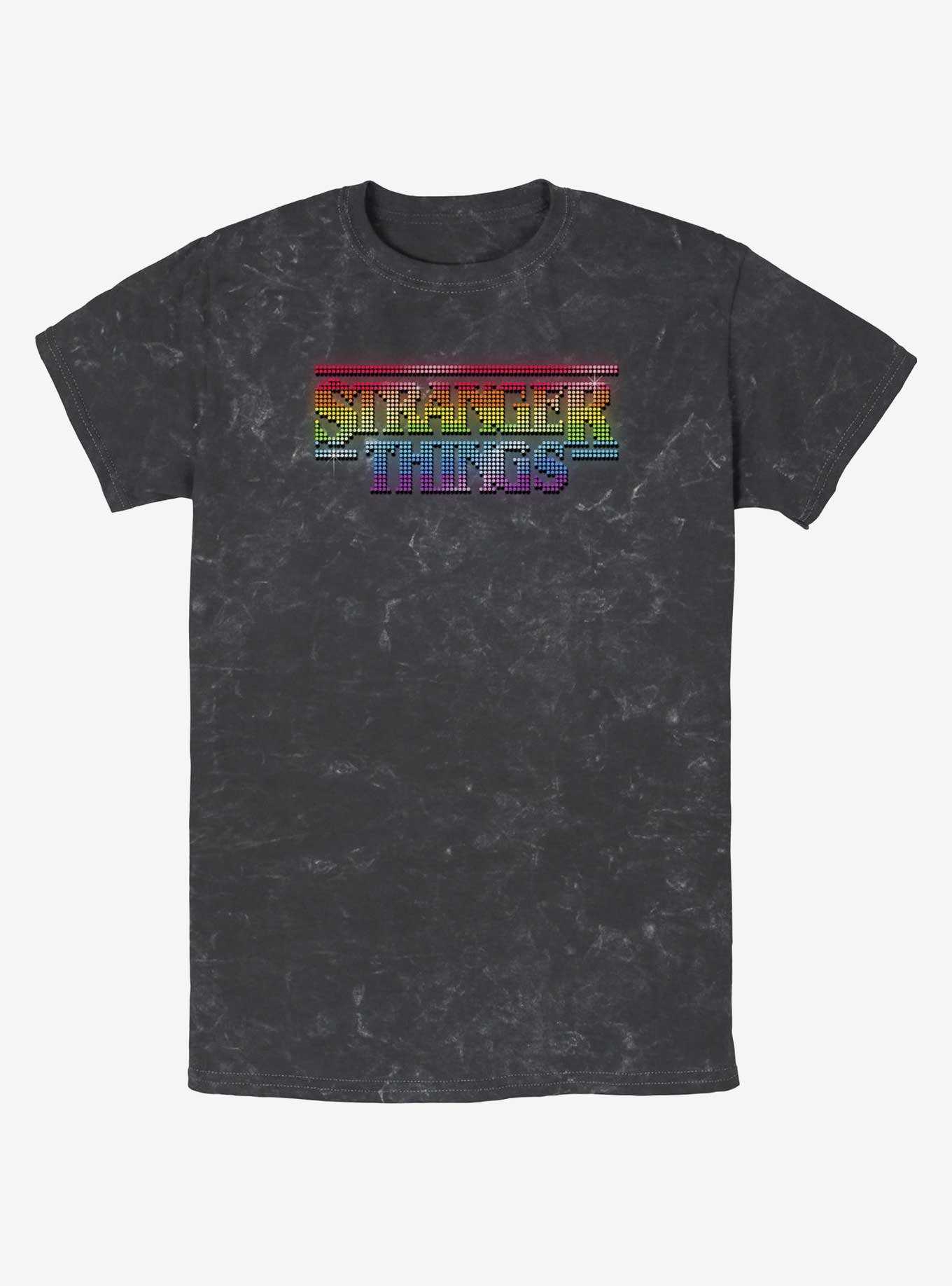 Stranger Things Rainbow Logo Mineral Wash T-Shirt, , hi-res