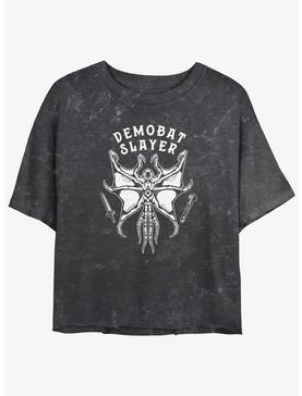 Stranger Things Demobat Slayer Mineral Wash Womens Crop T-Shirt, , hi-res