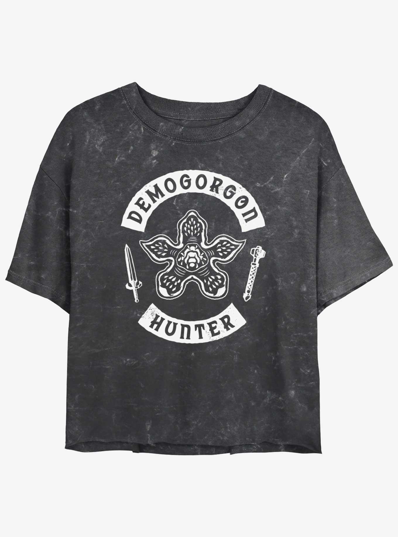 Stranger Things Demogorgon Head Hunter Mineral Wash Womens Crop T-Shirt, , hi-res