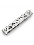 Disney Mickey Mouse Silhouette Cutout Message Silver Tie Bar, , hi-res