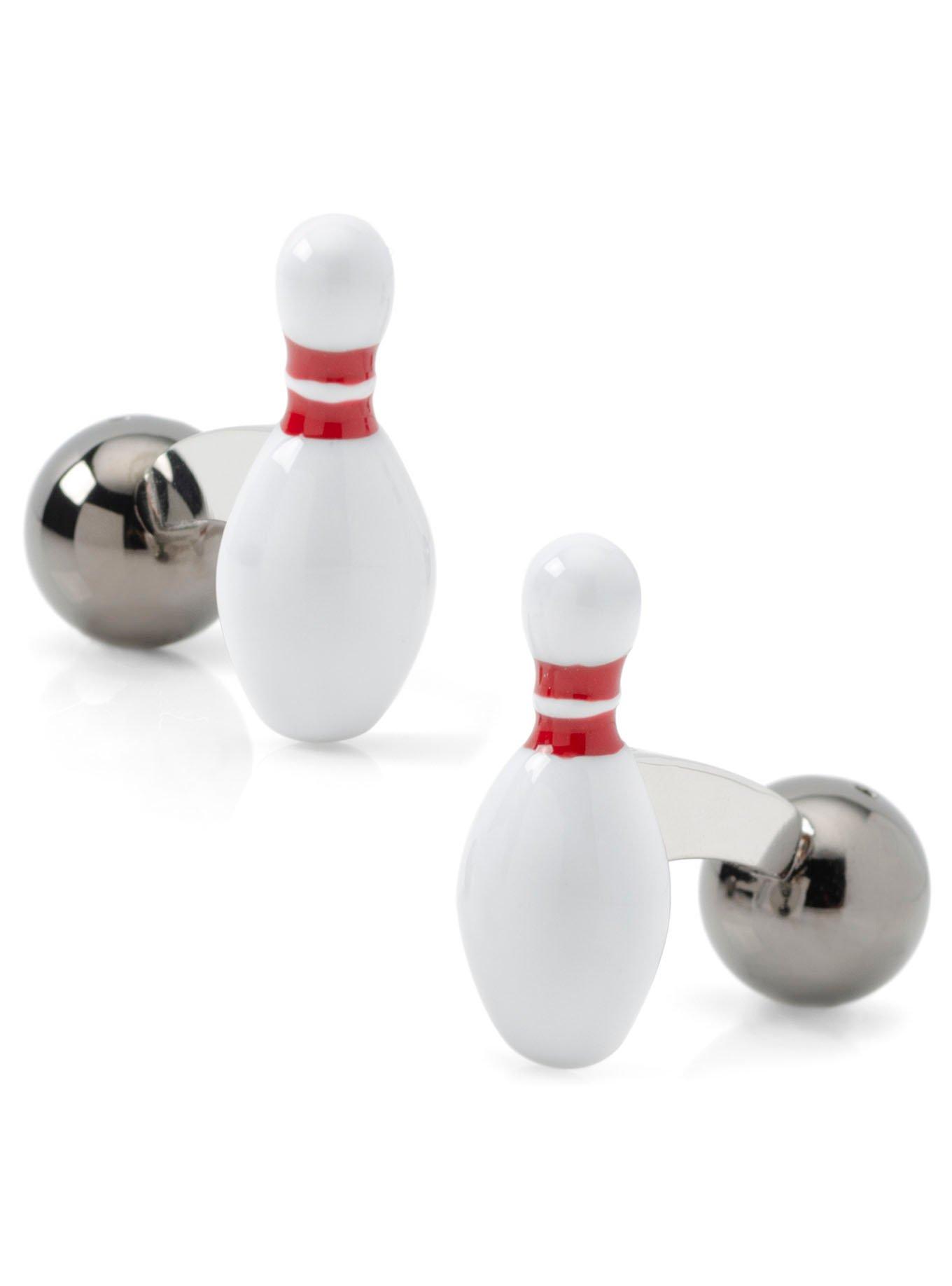 3D Bowling Pin & Ball Cufflinks, , hi-res