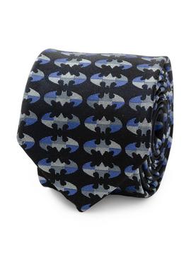 DC Comics Batman Blue Blocked Black Men's Tie, , hi-res