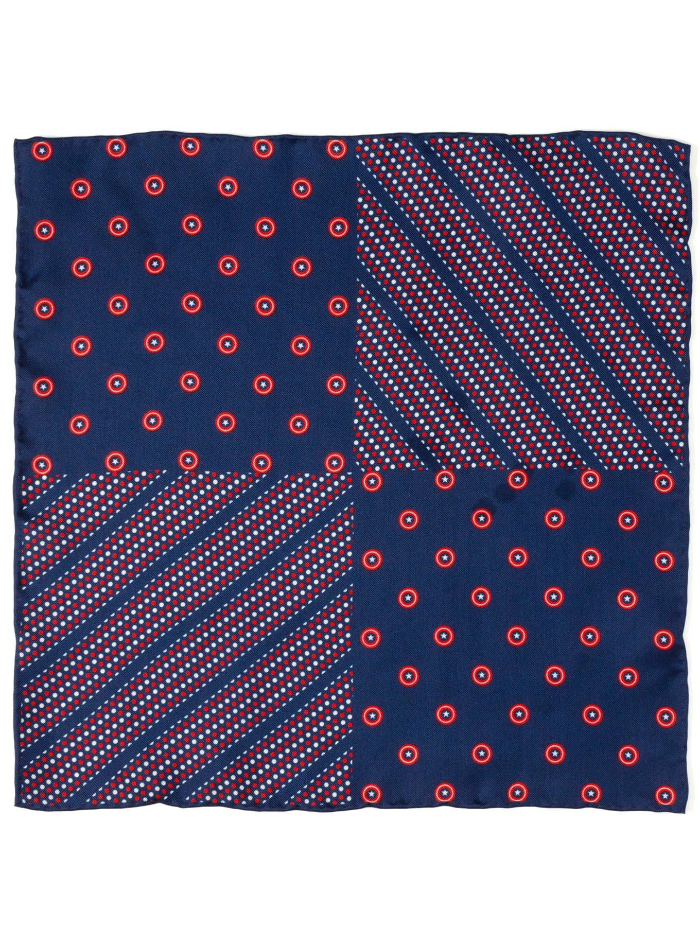 Marvel Captain America Shield Navy Pocket Square, , hi-res