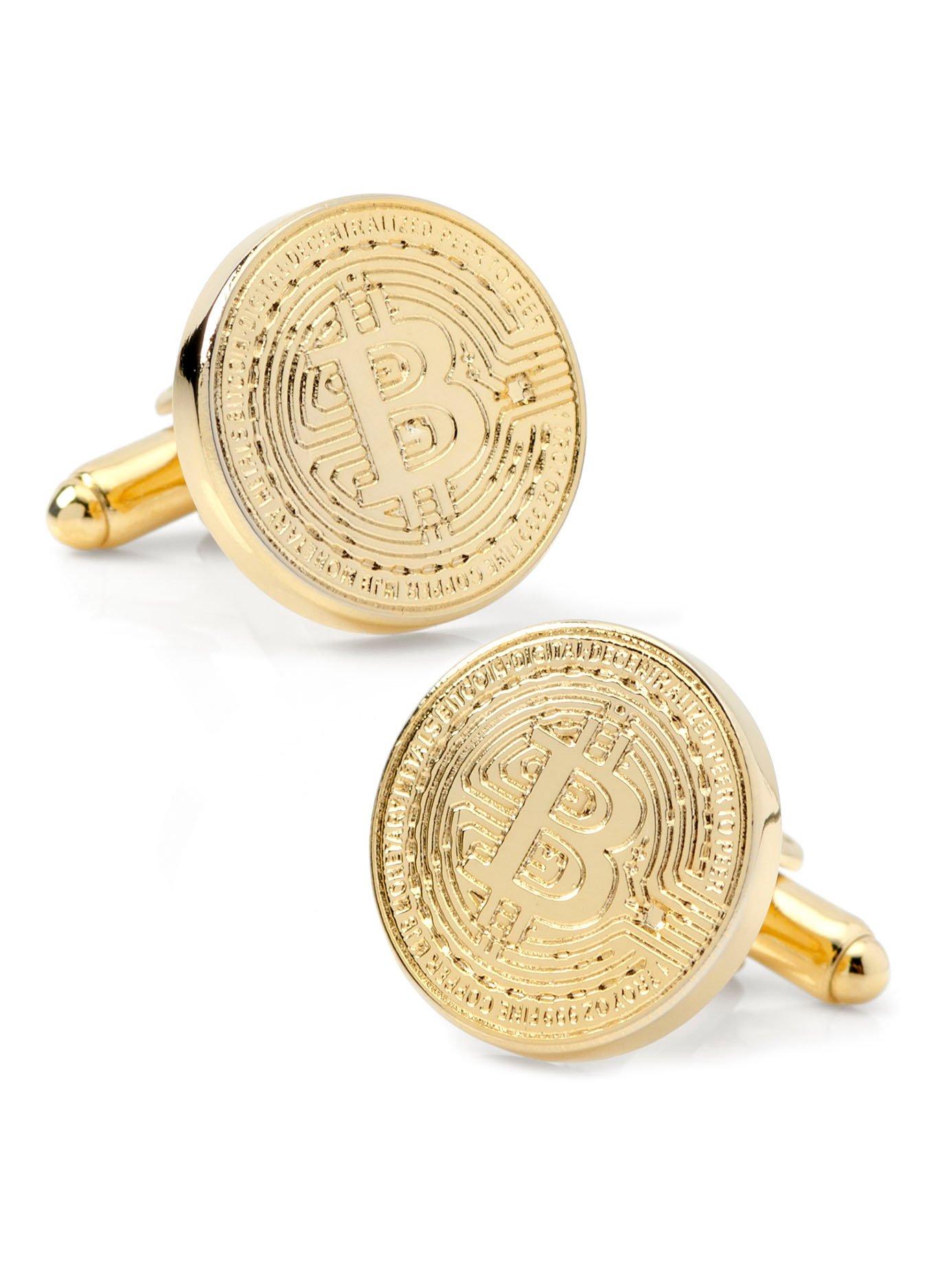 Crypto Bitcoin Debossed Cufflink, , hi-res