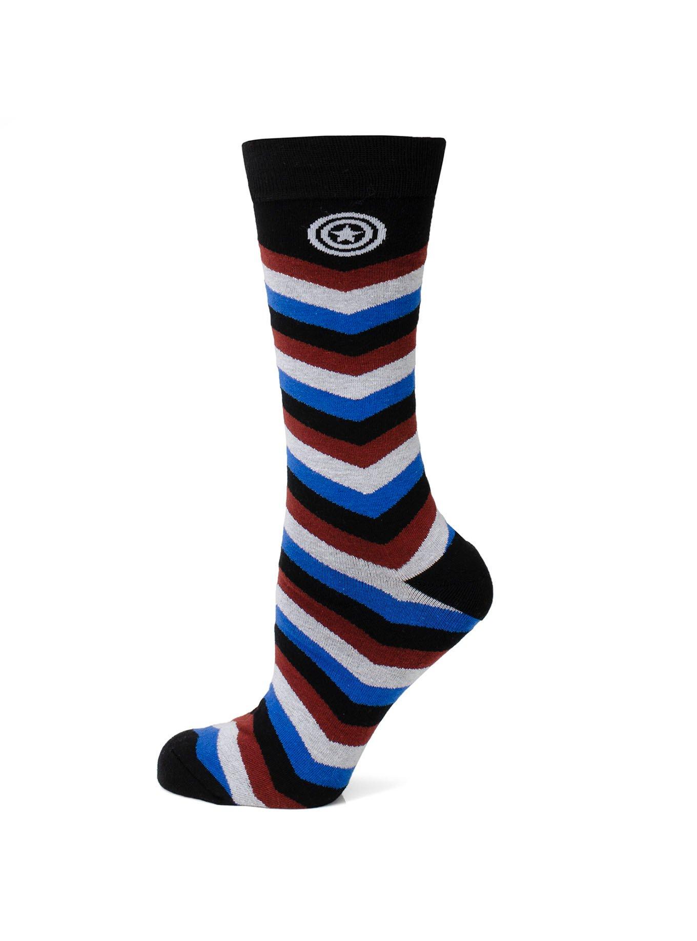 Marvel Captain America Chevron Stripe Men's Socks, , hi-res