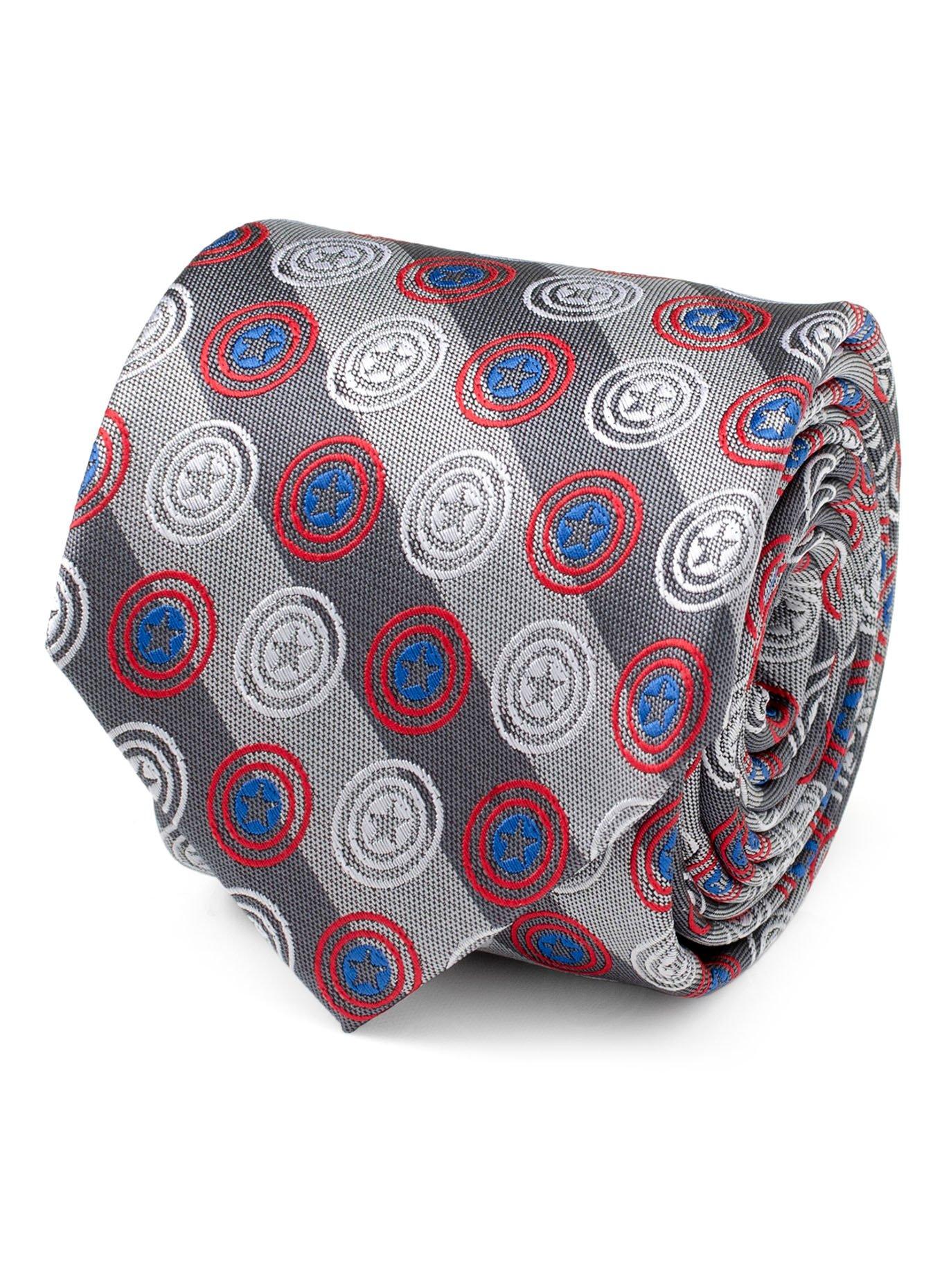 Marvel Captain America Shields Grey Stripe Men's Tie, , hi-res