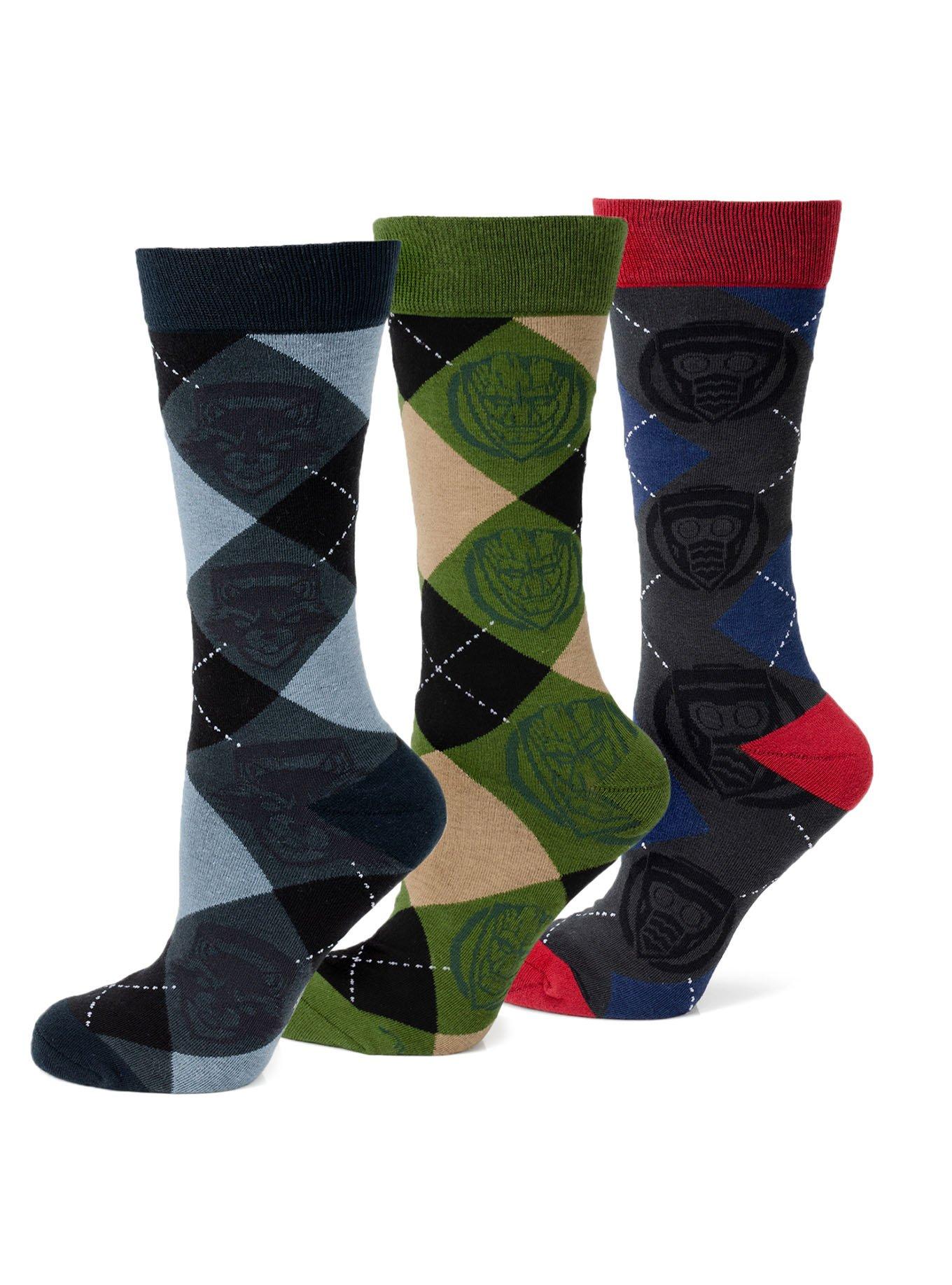 Hot Topic Marvel Guardians of the Galaxy Argyle Sock 3-Pack