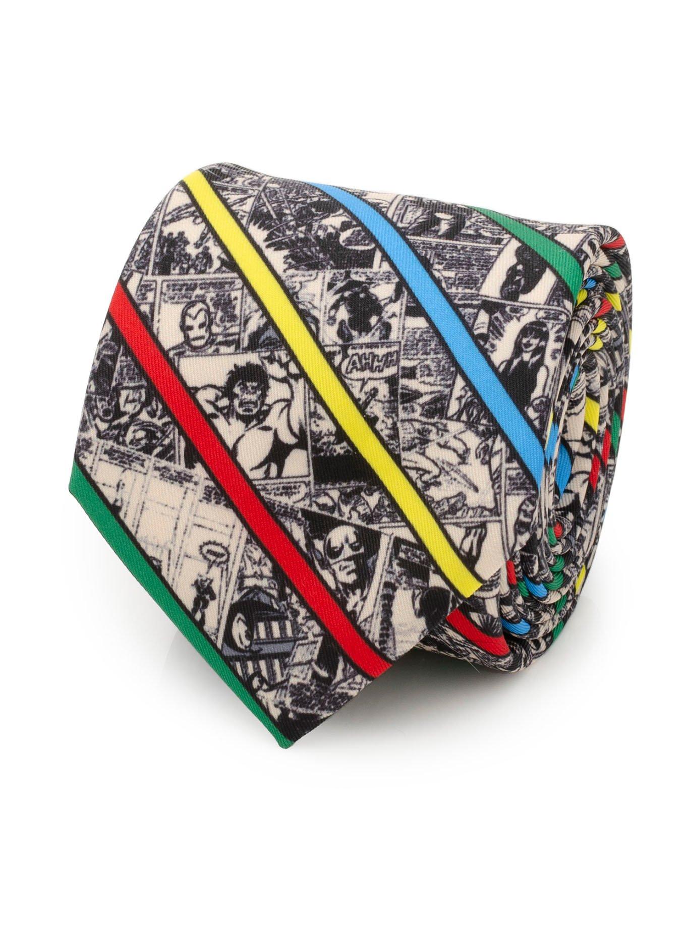 Marvel Avengers Comic Stripe Tan Men's Tie, , hi-res