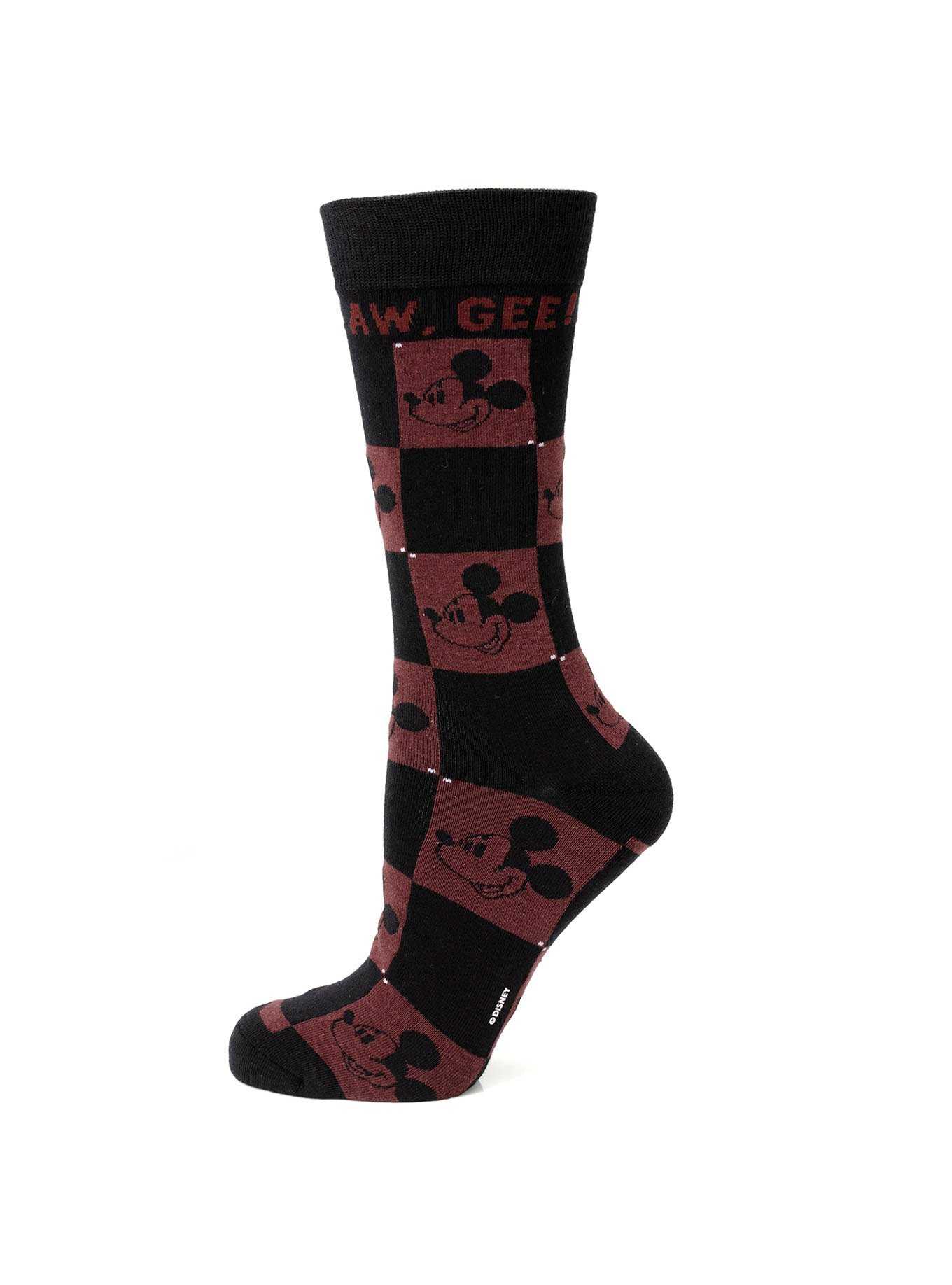 Disney Mickey Mouse Aw Gee Black & Red Socks, , hi-res