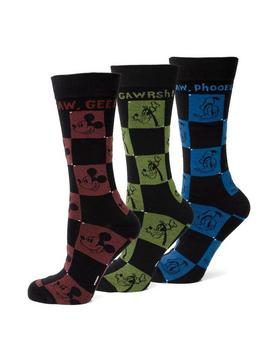 Disney Mickey Mouse and Friends Checkered Sock 3-Pack, , hi-res