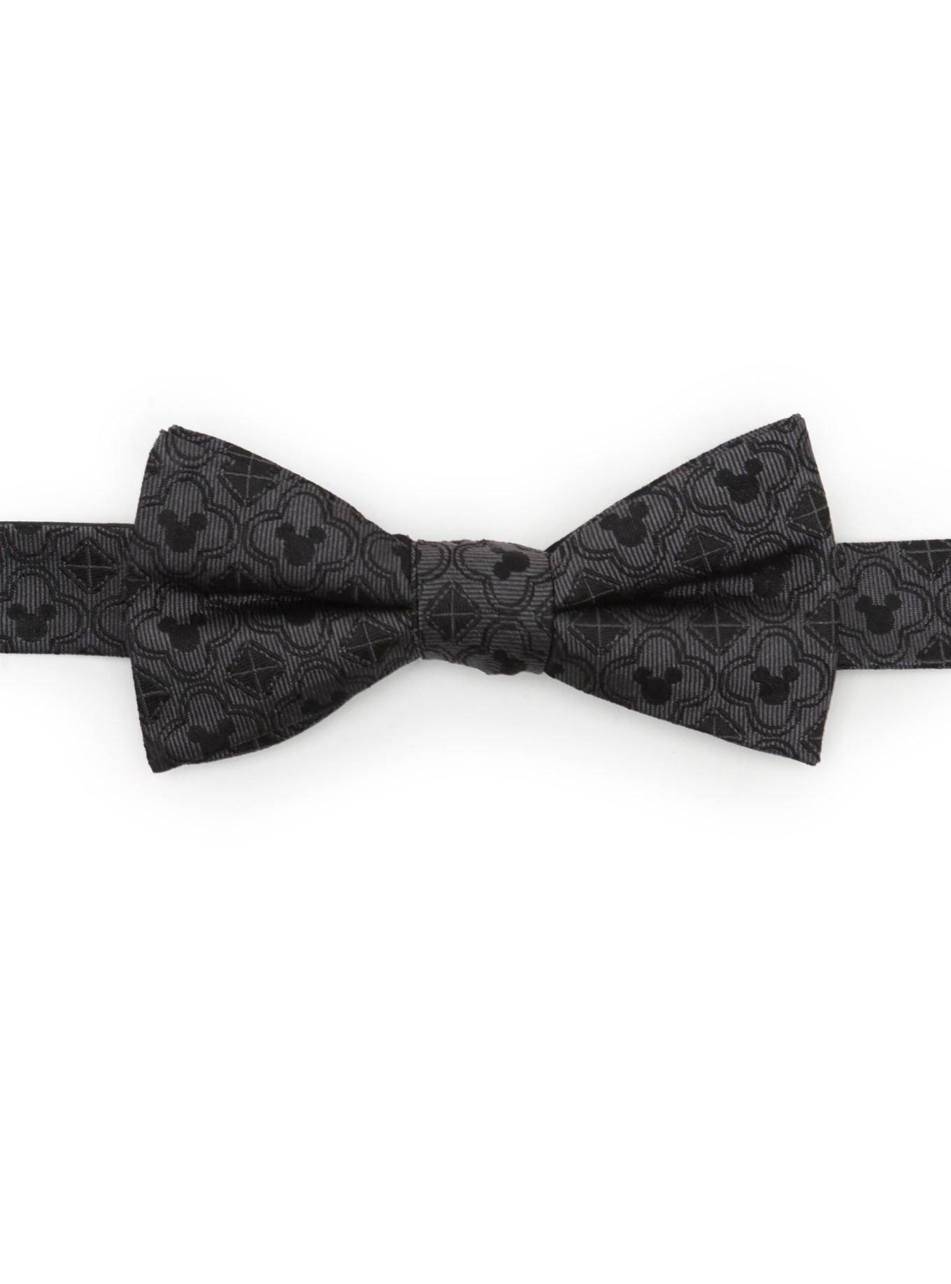 Disney Mickey Mouse Pattern Black Bow Tie, , hi-res
