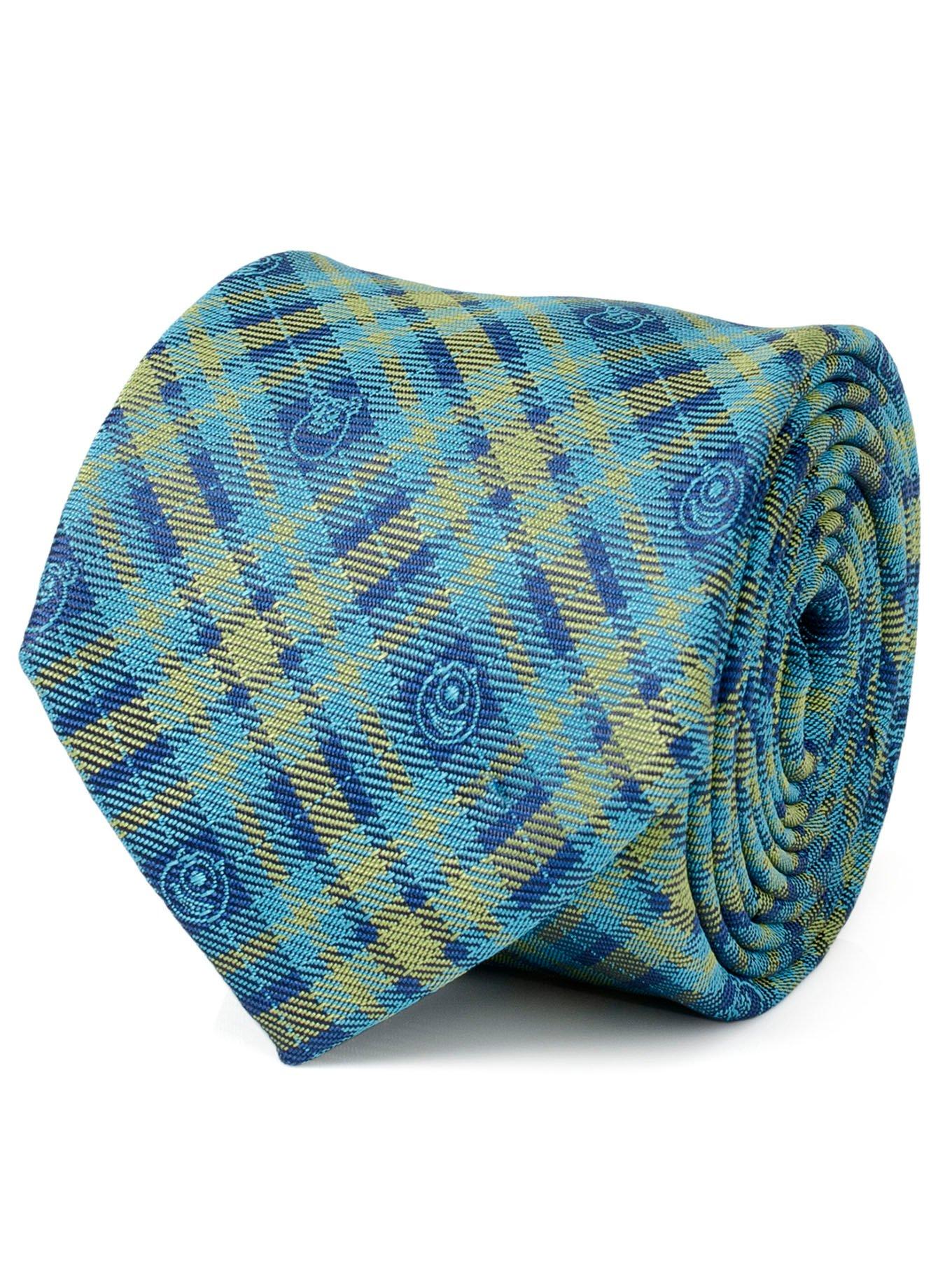 Disney Pixar Monsters Inc. Plaid Blue Green Tie, , hi-res
