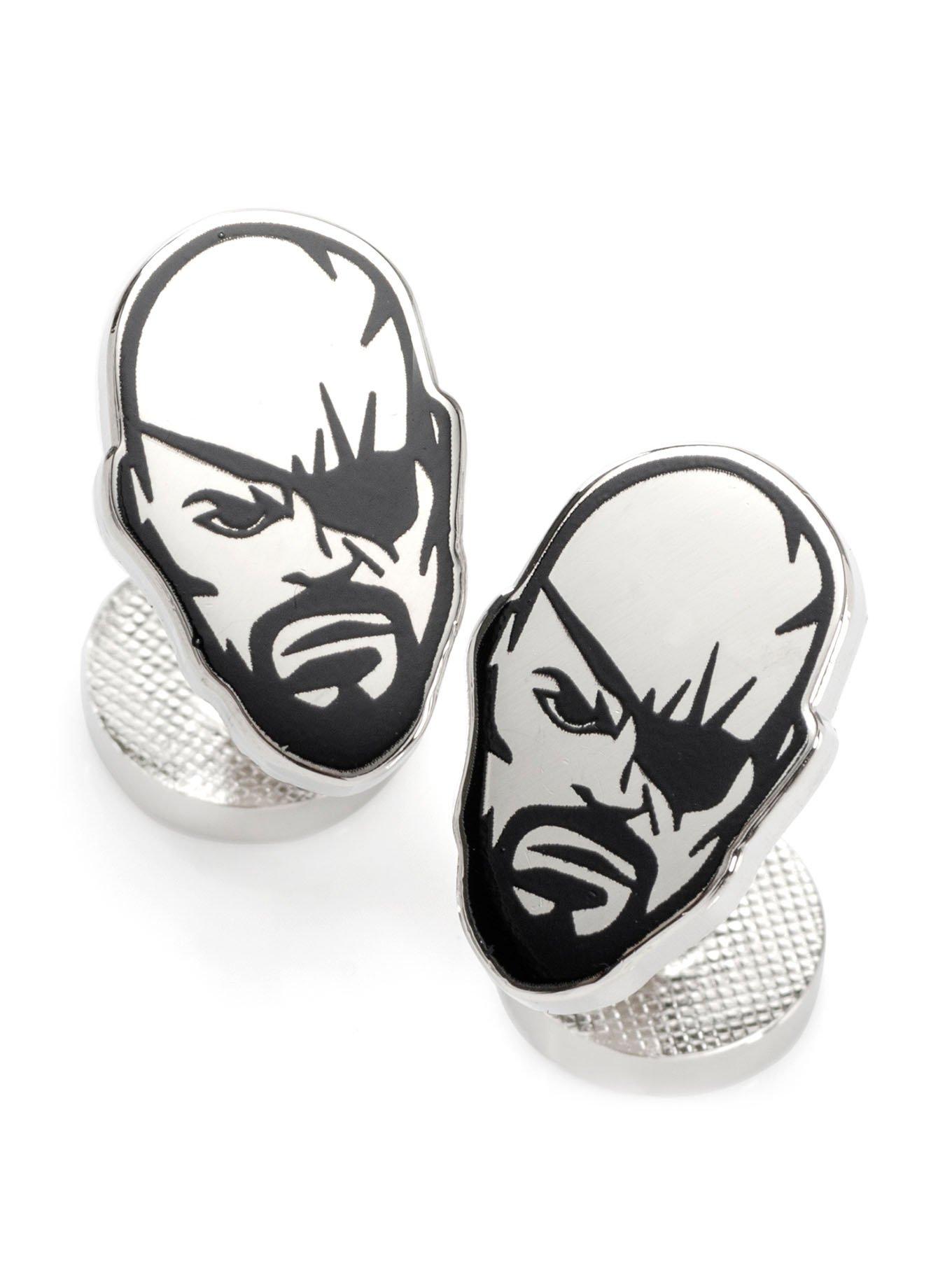 Marvel Avengers Nick Fury Silver Cufflinks, , hi-res