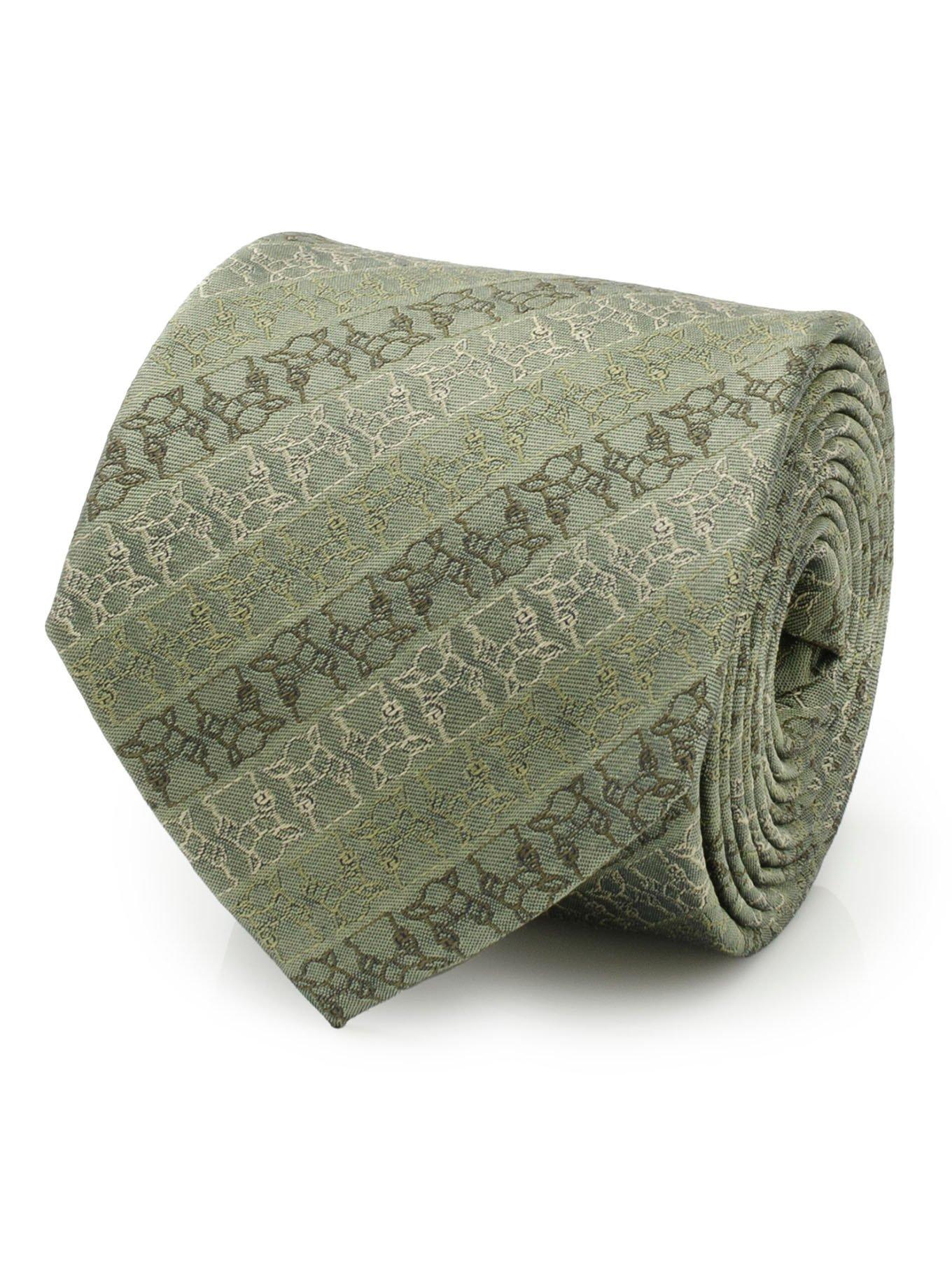 Star Wars The Mandalorian The Child Outline Sage Green Men's Tie, , hi-res