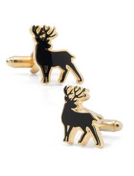 Stag Deer Gold Cufflinks, , hi-res