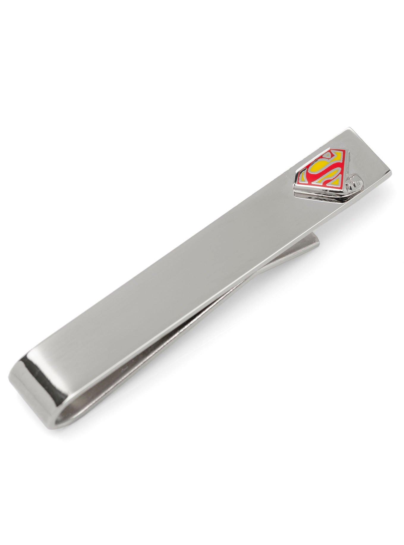 DC Comics Superman Hidden Message Silver Tie Bar, , hi-res