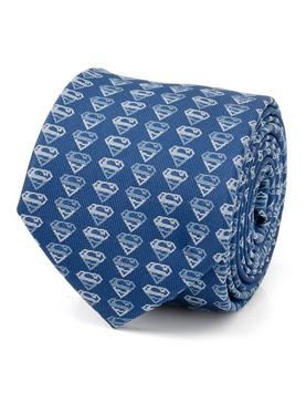 DC Comics Superman Shield Logo Blue Men's Tie, , hi-res