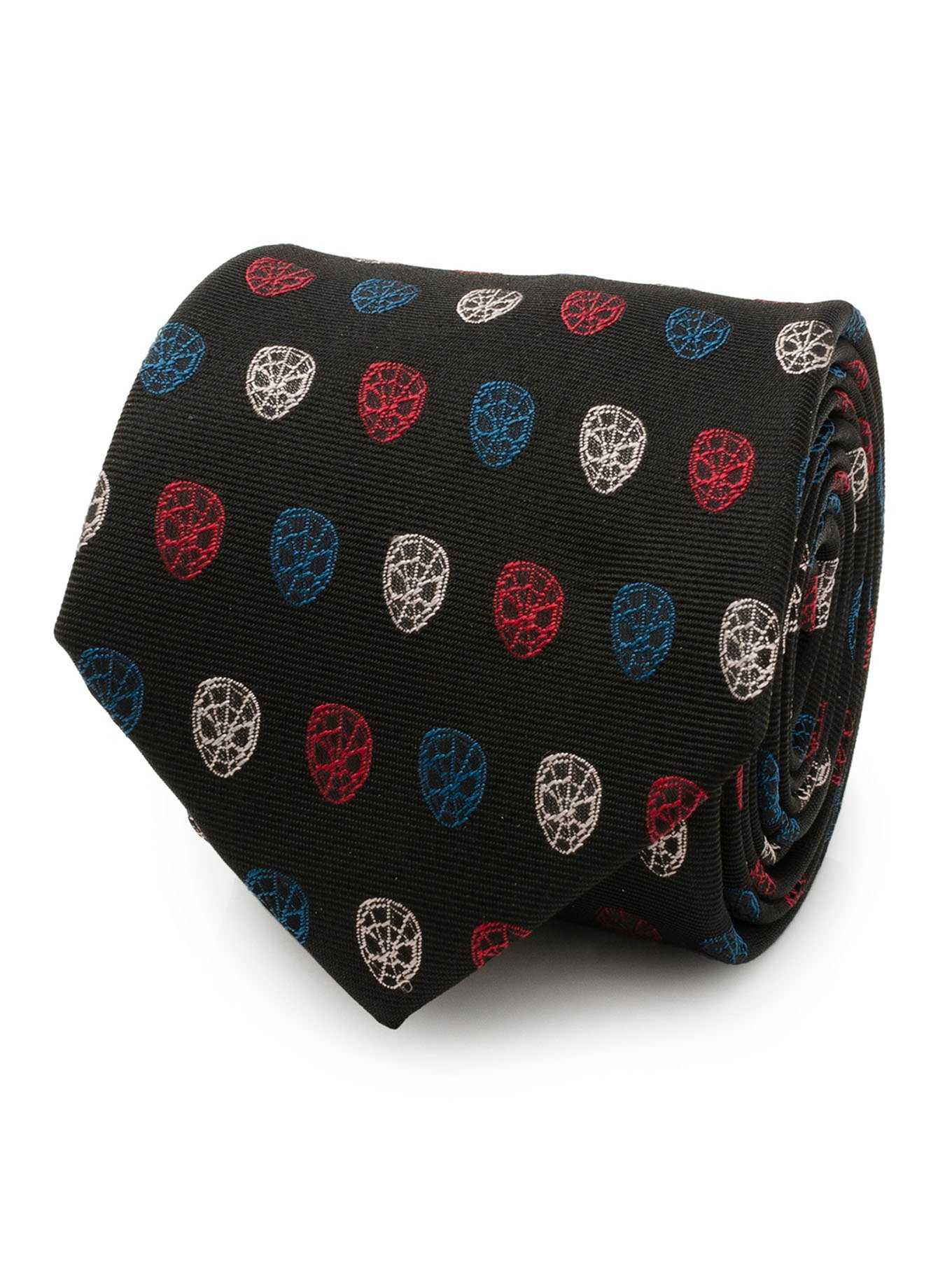 Marvel Spider-Man Mask Multicolor Black Men's Tie, , hi-res