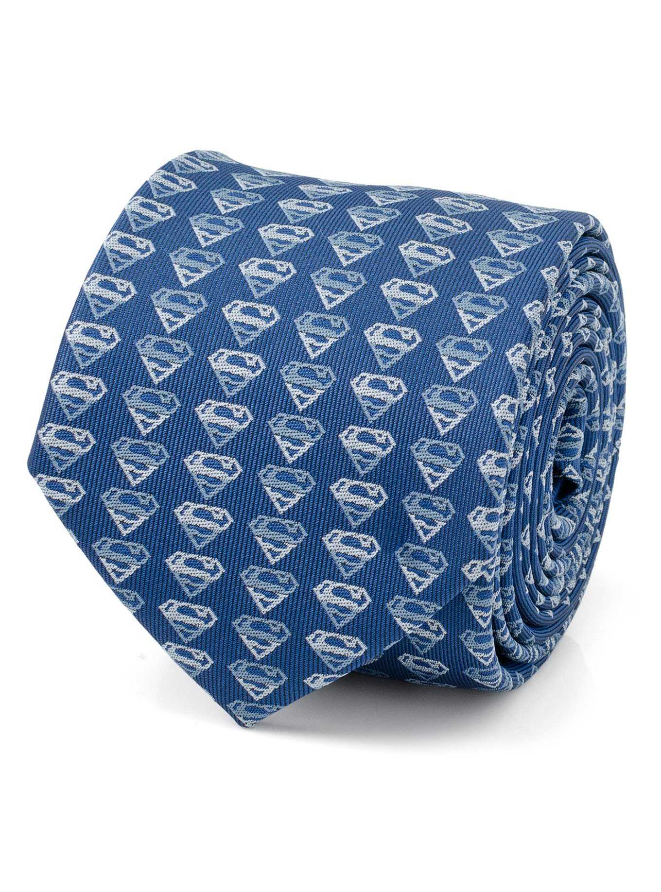 DC Comics Superman Shield Multi Blue Men's Tie, , hi-res