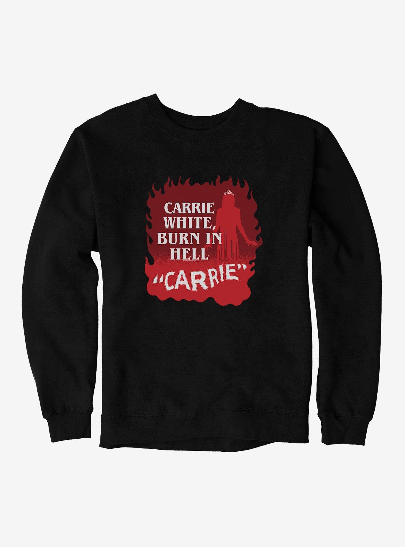 Carrie 1976 Burn In Hell Sweatshirt, BLACK, hi-res