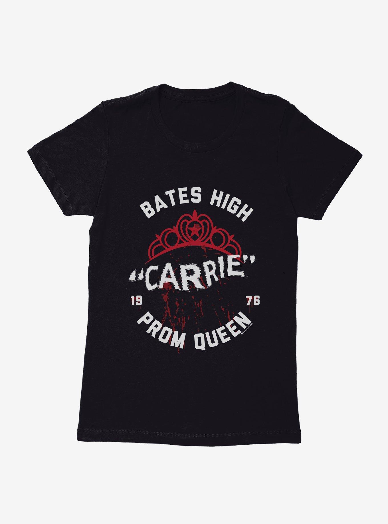 Carrie 1976 Crown Blood Splatter Womens T-Shirt, BLACK, hi-res