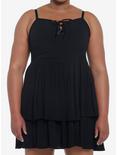 Black Strappy Tiered Dress Plus Size, MULTI, hi-res